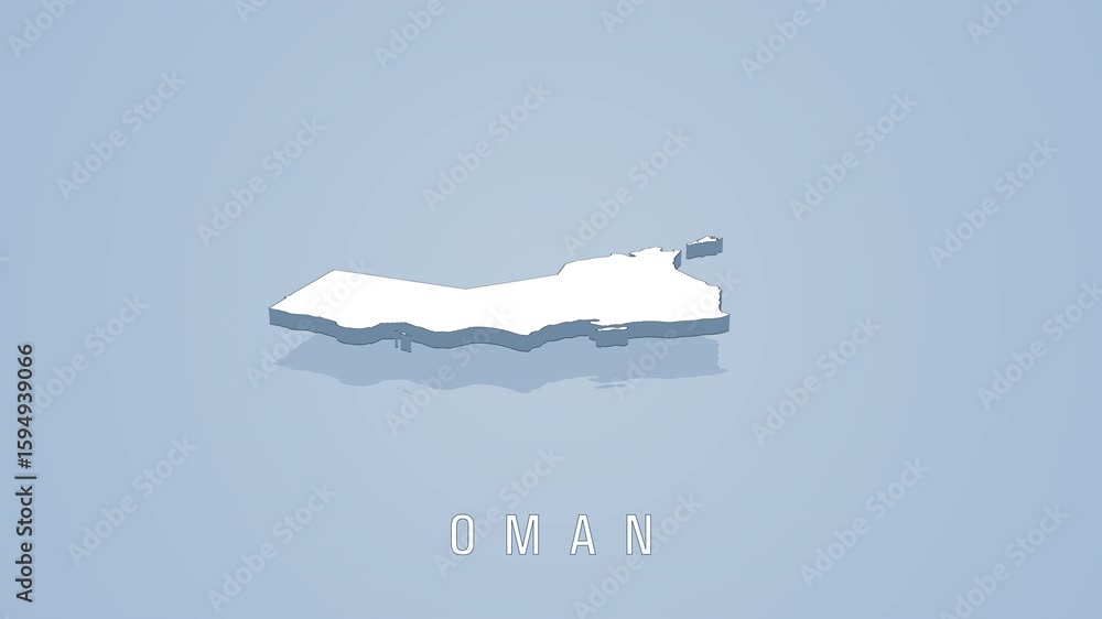 Poster rotating oman map animation on solid background