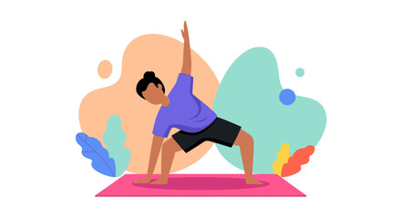 Person doing yoga, perfect for wellness websites or brochures.