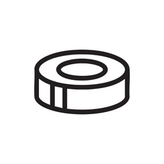  A simple outline icon of a flat, circular disk with a center hole.