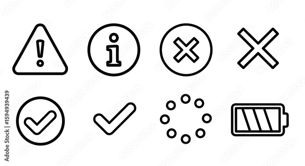 Poster set of vector icons for web design and business communication including buttons arrows mail and comp
