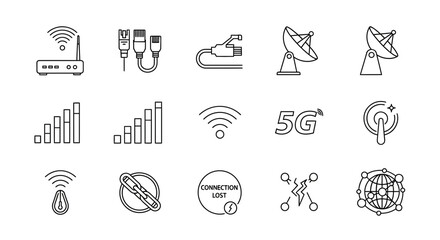 Vector icon set of various wine bottle types in simple illustration style