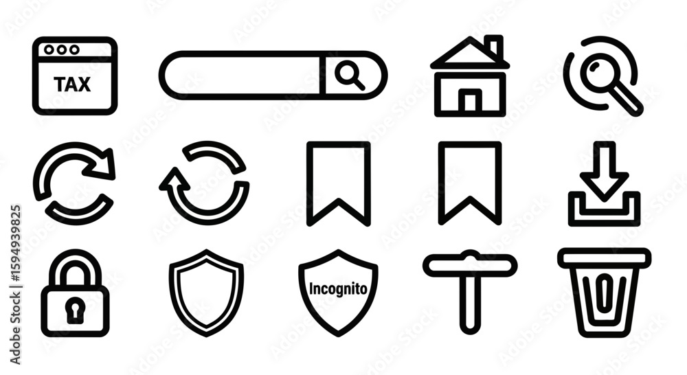 Poster web design icon set for internet and business use