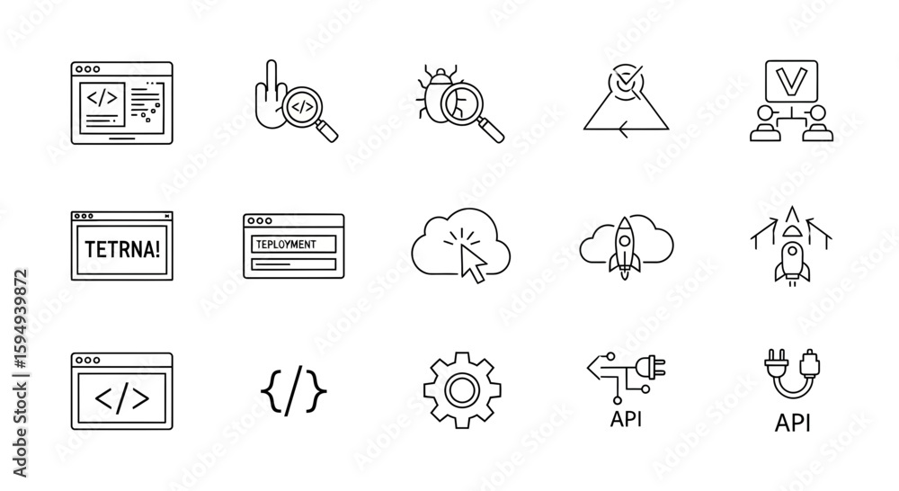 Poster vector icon set collection for design and web use