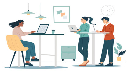 Diverse team collaborating in a modern office, perfect for website banners or presentations.
