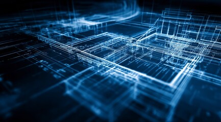 Blueprint Dreams: A detailed architectural design showcasing intricate room layouts and plumbing plans in warm, sunlit tones.	