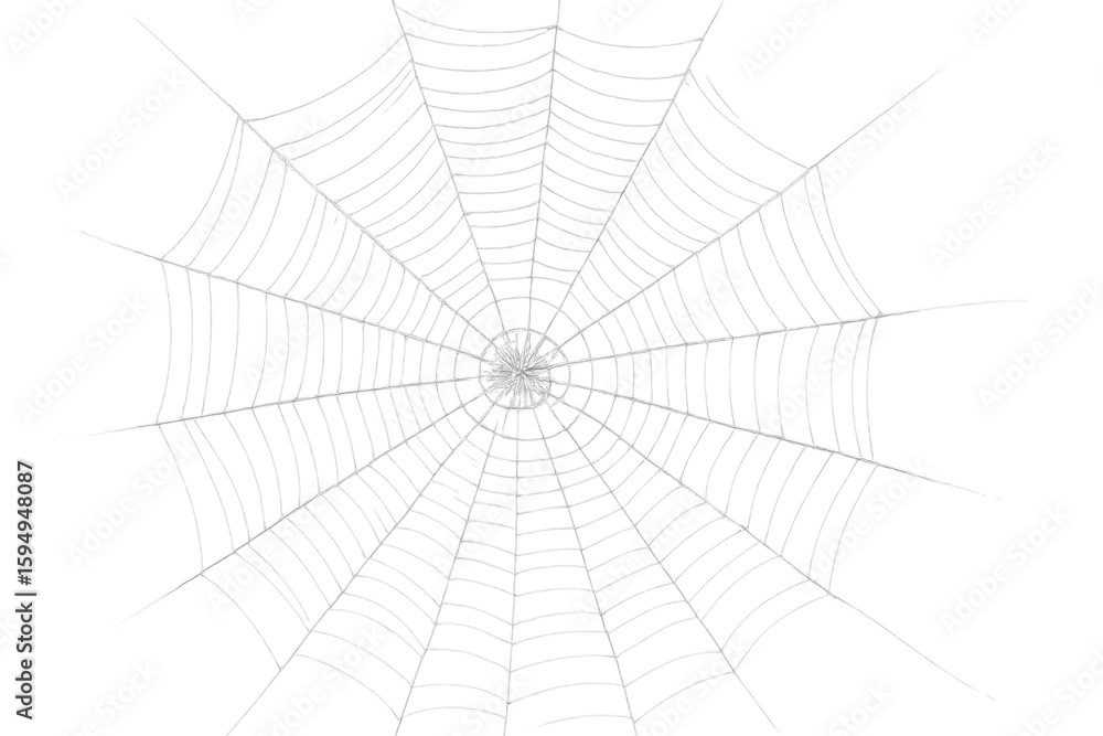 Poster spider web isolated on transparent background, perfect for adding a spooky touch to halloween projec