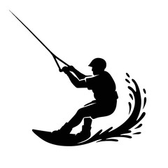 Kiteboarding Silhouette in Action