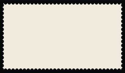 Blank Postage Stamp, Postage stamp with blank sepia paper design space on transparent background.
