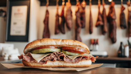 Classic Italian Sandwich at Deli in the City