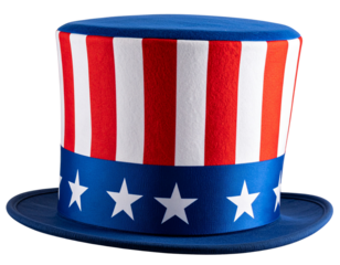 Stars and Stripes Top Hat – Patriotic USA Flag Design PNG