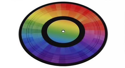 Rainbow gradient vinyl record illustration