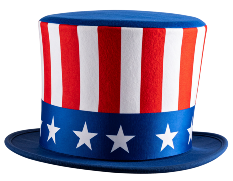 Stars and Stripes Top Hat – Patriotic USA Flag Design PNG