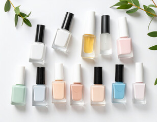 Obraz premium Pastel Nail Polish Collection Soft Hues & Manicure Ideas