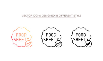 Food Safety icon design with white background stock illustration