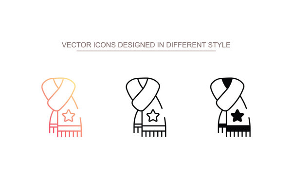 Winter Scaf icon design with white background stock illustration