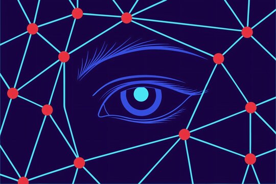 Blue eye network connection dots