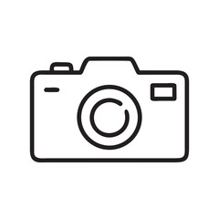 camera outline icon on white background 