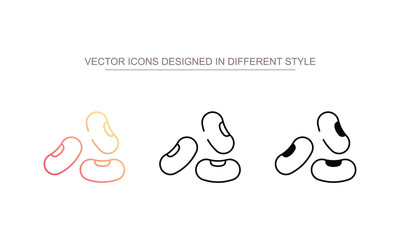 Soy Bean icon design with white background stock illustration