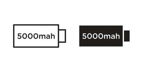 mAh icon symbol shape. vector symbols.
