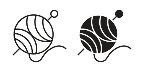 Wool ball icon symbol shape. vector symbols.