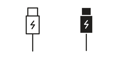 USB type c icon symbol shape. vector symbols.