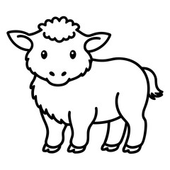 Yak on white background