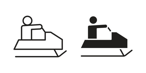 Snowmobile sport icon symbol shape. vector symbols.