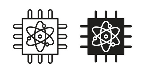Quantum computing icon symbol shape. vector symbols.