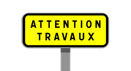 Panneau Attention Travaux, Signalisation de Sécurité pour Zones de Construction et Routes