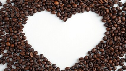 heart from coffee beans