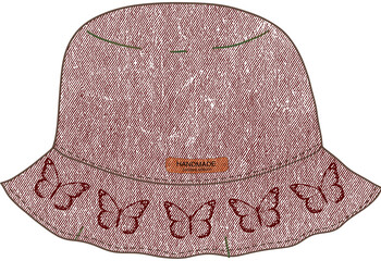 handmade brown fabric buckat hat