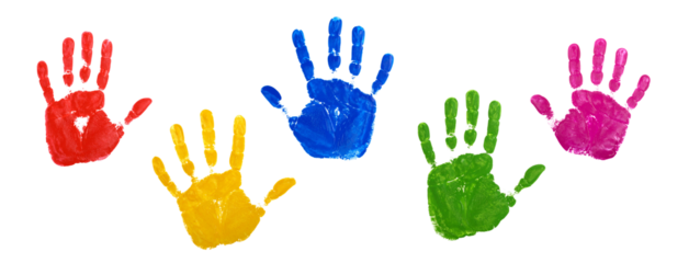 Colorful hand prints