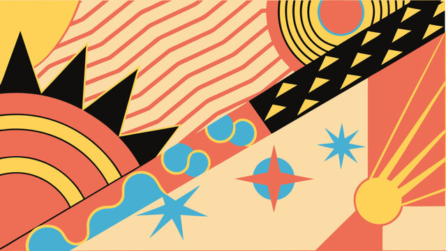 Abstract geometric pattern with vibrant colors in modern style  