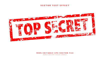 Top Secret red rubber stamp 3d editable text effect template
