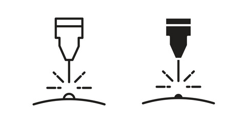 Laser machine icon symbol shape. vector symbols.