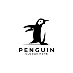 Funny Penguin logo design icon vector template