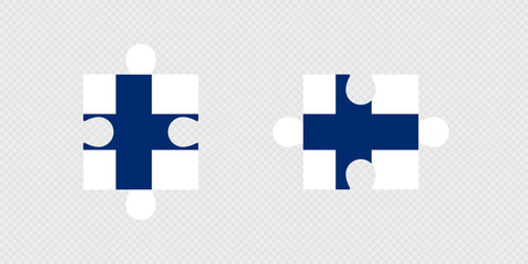 Fototapeta premium Puzzle Pieces with Finland Flag.