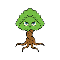 Monster tree with eyes on each branch and twisted