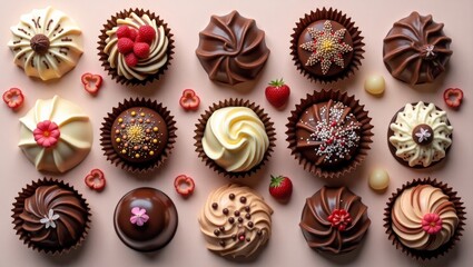 Assorted Gourmet Chocolate Pralines in Round Gift Box &ndash; Premium Holiday Treats