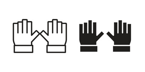 Obraz premium Fitness Gloves icon symbol shape. vector symbols.