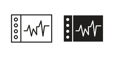 EKG monitor icon symbol shape. vector symbols.