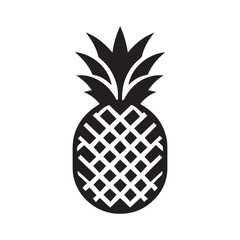 Obraz premium Minimalist pineapple fruit logo with white background