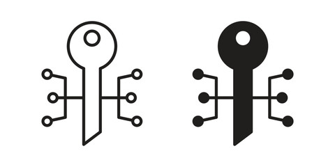 Digital key icon symbol shape. vector symbols.