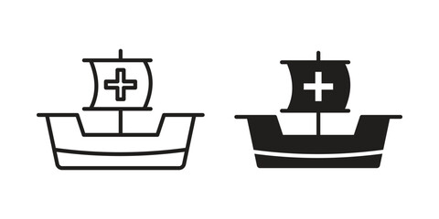 Caravel icon symbol shape. vector symbols.