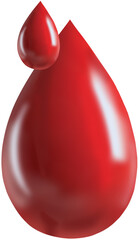 red blood drop 3D icon