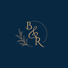 BR Initial Wedding Monogram Logo with Minimalistic Style