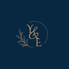 YE Initial Wedding Monogram Logo with Minimalistic Style