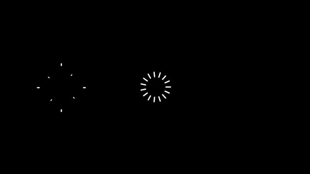 Shiny circle burst and sparkle explosion animation in infinite tunnel loop. 4K firework blust effects with pop-up lines, glowing shapes, and colorful on black screen background.