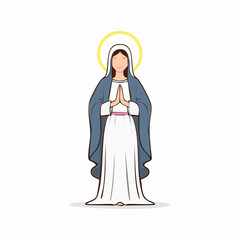 Serene Madonna: A digitally crafted portrayal of the Madonna, radiating peace, wearing a serene expression, a symbol of faith and spirituality.