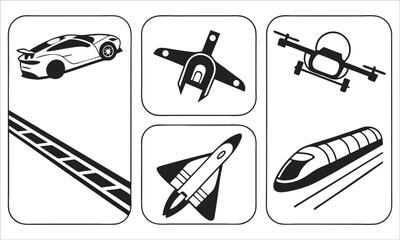 Futuristic transportation modes airplane drone
